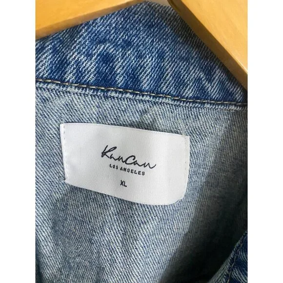 KanCan Women's Blue Denim Tribe Co Ed Cheer Button Front Denim Jacket - XL - Picture 2 of 15